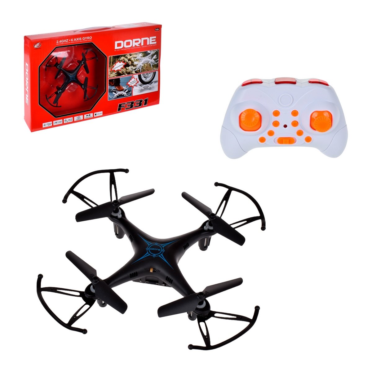 Mini Dron 360 Con Luz Led Con Control - Negro