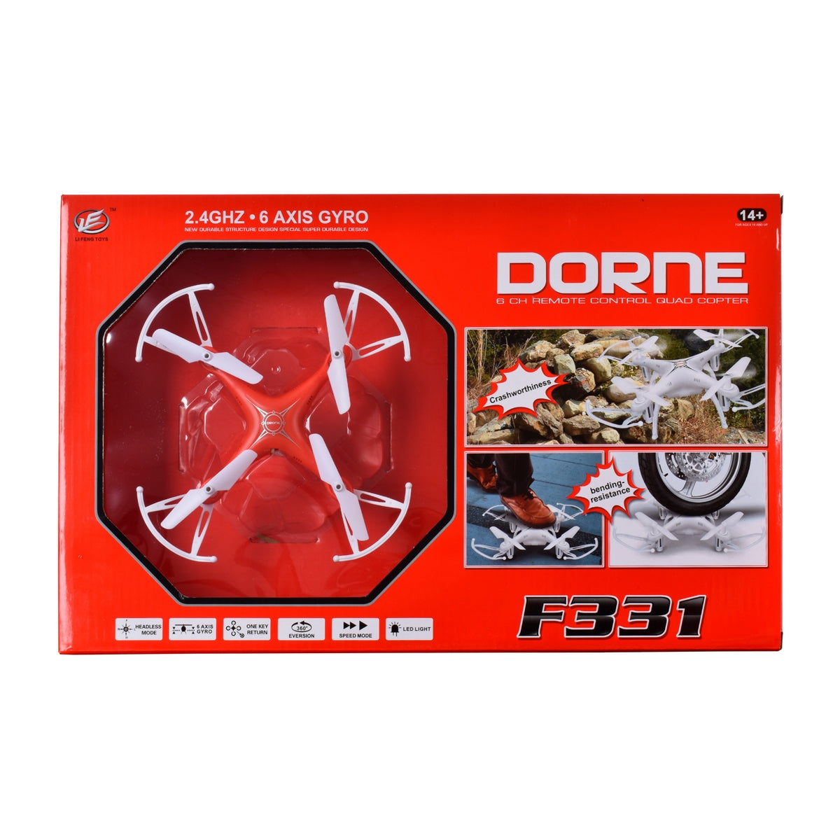 Mini Dron 360 Con Luz Led Con Control - Rojo