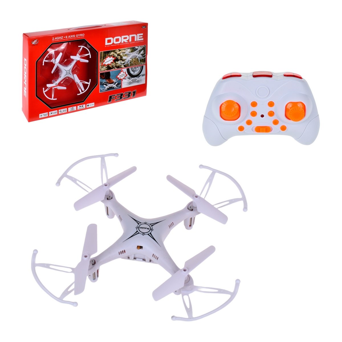 Mini Dron 360 Con Luz Led Con Control - Blanco