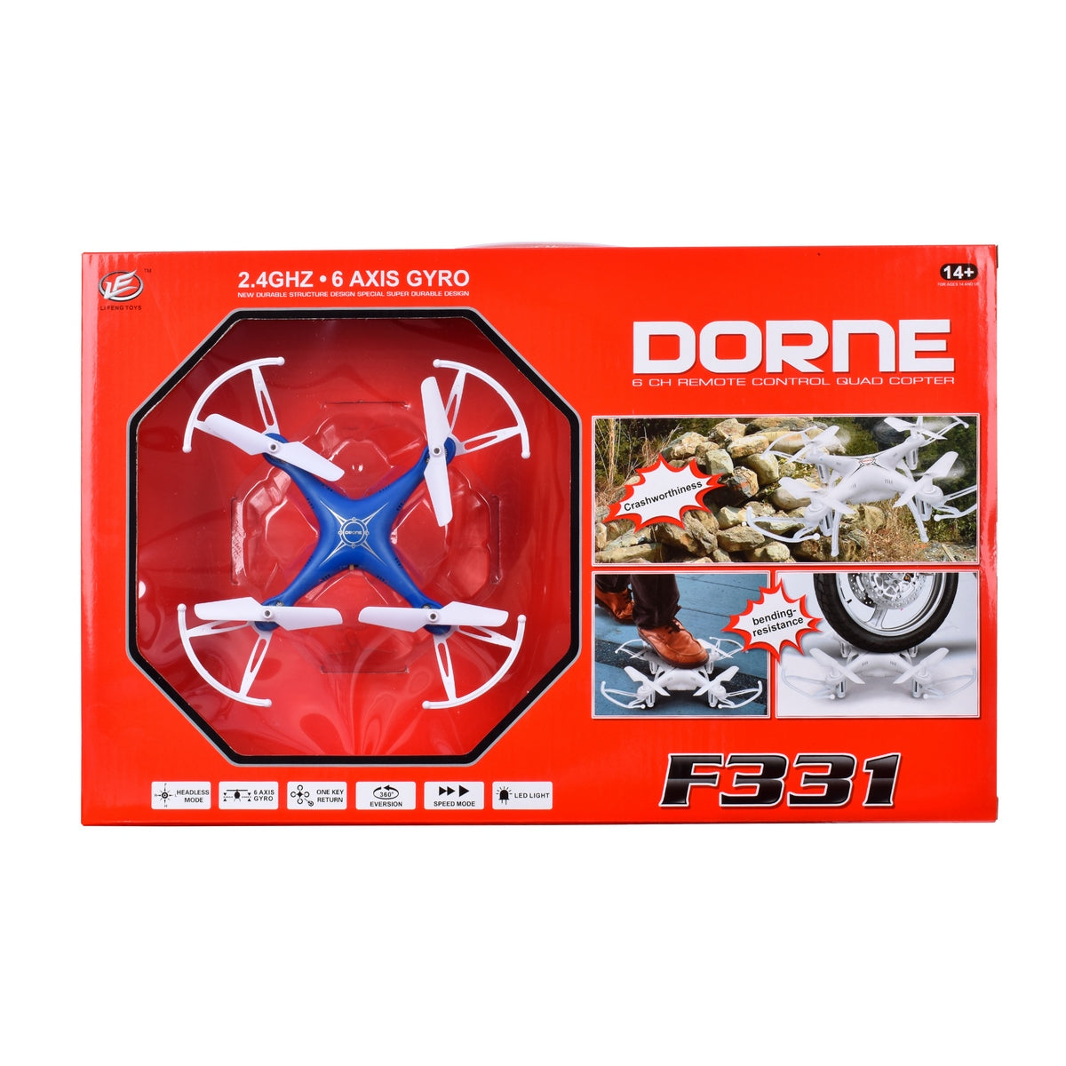 Mini Dron 360 Con Luz Led Con Control - Azul