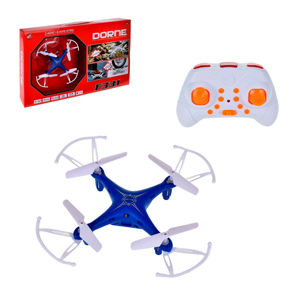 Mini Dron 360 Con Luz Led Con Control - Azul