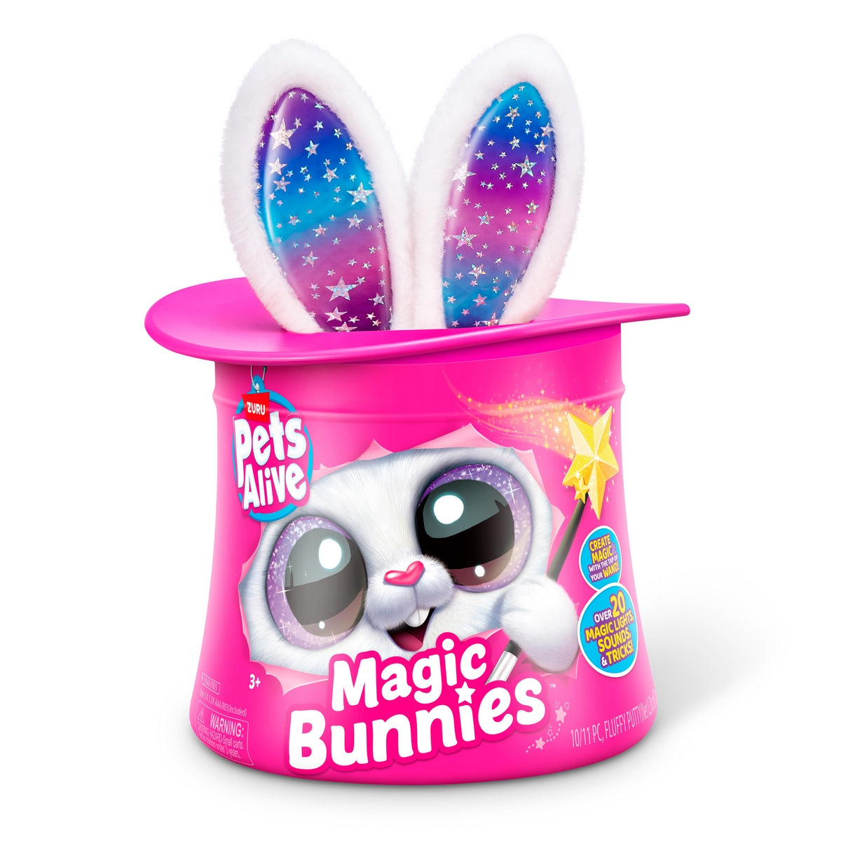 Peluche Conejo En Sombrero De Copa Pets Alive Zuru - Blanco