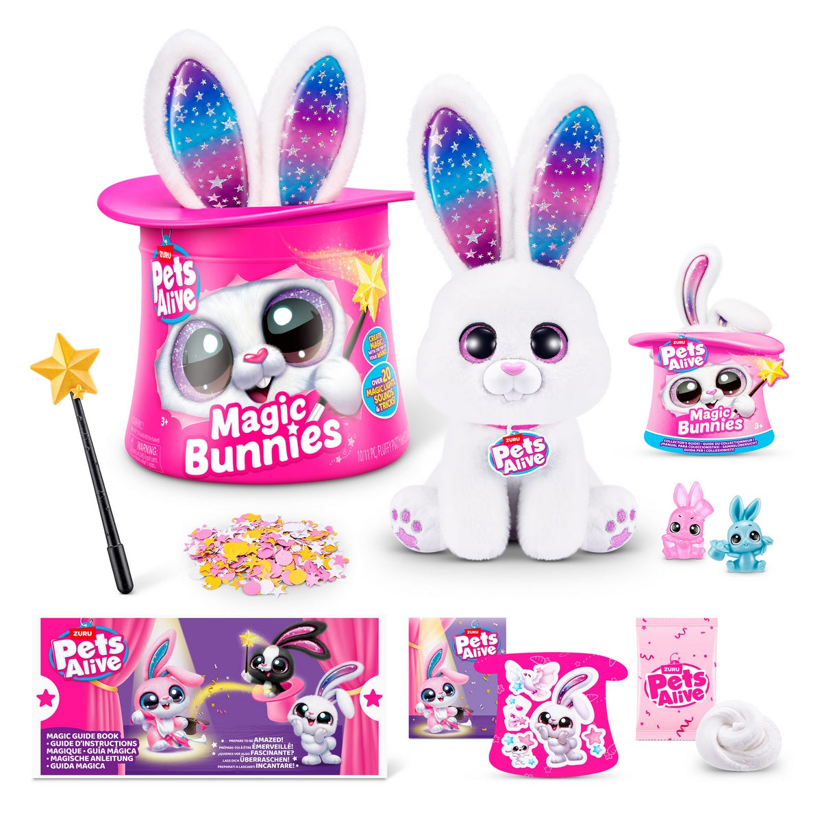 Peluche Conejo En Sombrero De Copa Pets Alive Zuru - Blanco