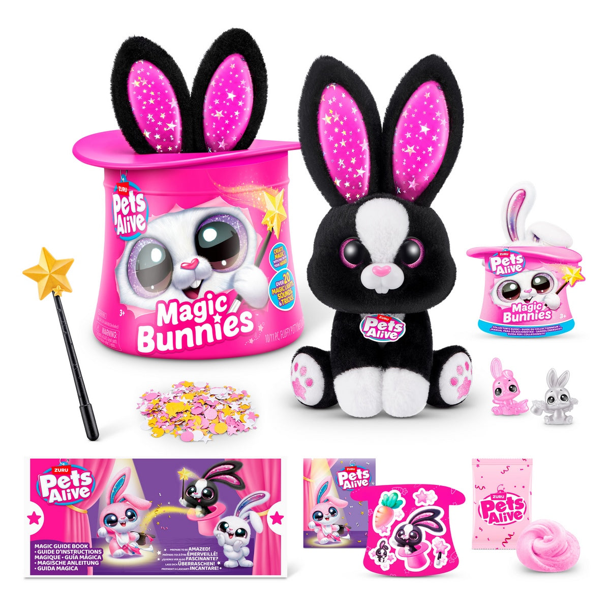 Peluche Conejo En Sombrero De Copa Pets Alive Zuru - Negro