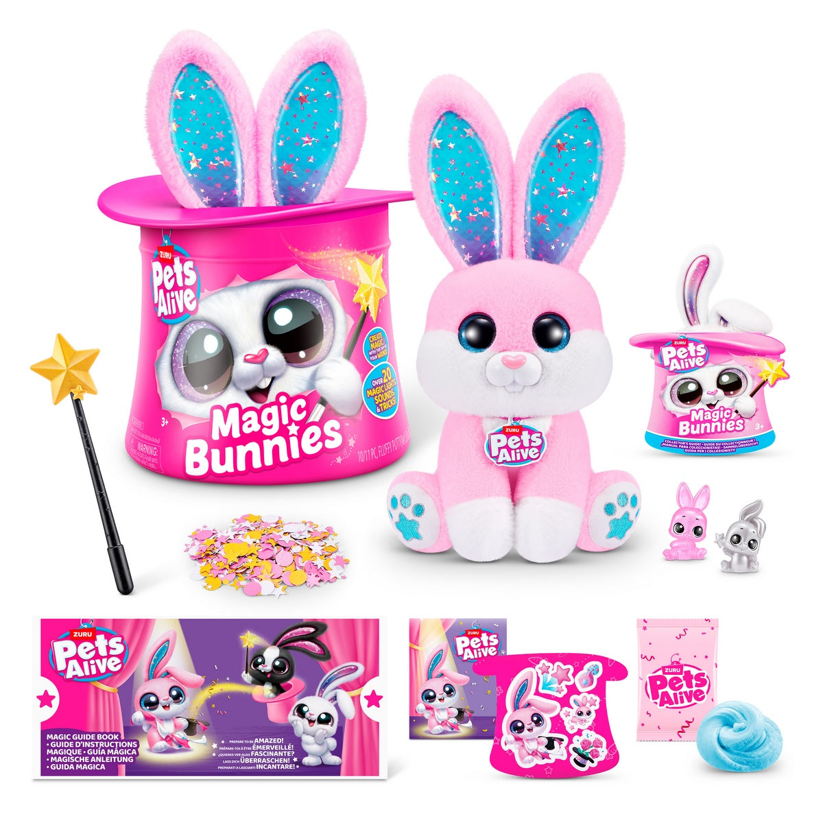 Peluche Conejo En Sombrero De Copa Pets Alive Zuru - Rosado