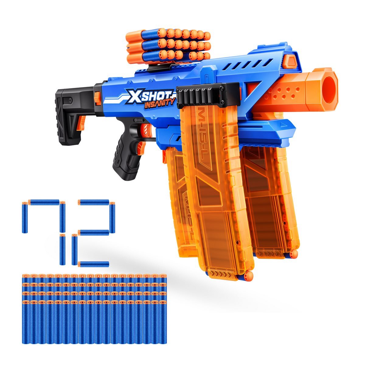 Lanza Dardos Insanity Clip Blaster Con 72 Dardos X-Shot