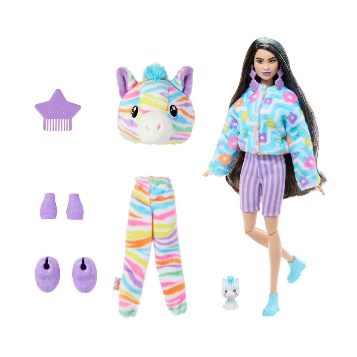 Barbie Cutie Reveal Colores De Ensueño Muñeca Sorpresa - Disfraz Cebra De Colores