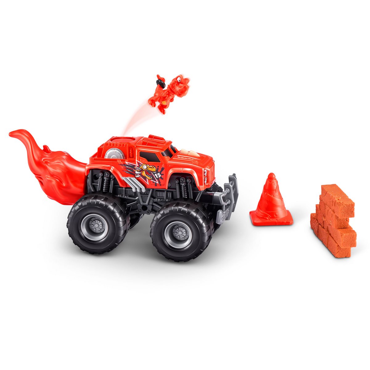 Rueda Sorpresa Con Playset Monster Truck Zuru - Rojo