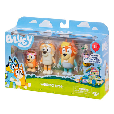 Bluey Set 4 Figuras - Viaje Familiardia De Boda