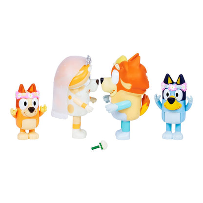 Bluey Set 4 Figuras - Viaje Familiardia De Boda