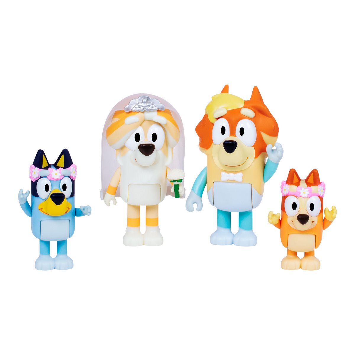 Bluey Set 4 Figuras - Viaje Familiardia De Boda