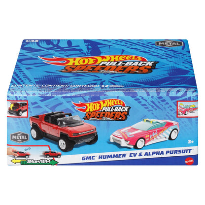 Hot Wheels Paquete De 2 Autos De Friccion Sorpresa - Gmc Hummer Y Alpha Pursuit