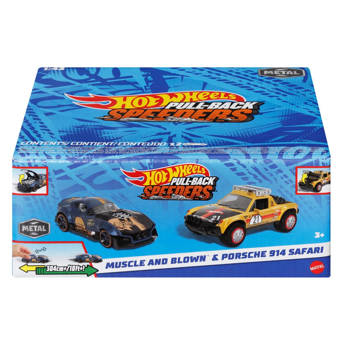 Hot Wheels Paquete De 2 Autos De Friccion Sorpresa - Muscle And Blown Y Porshe 914 Safari