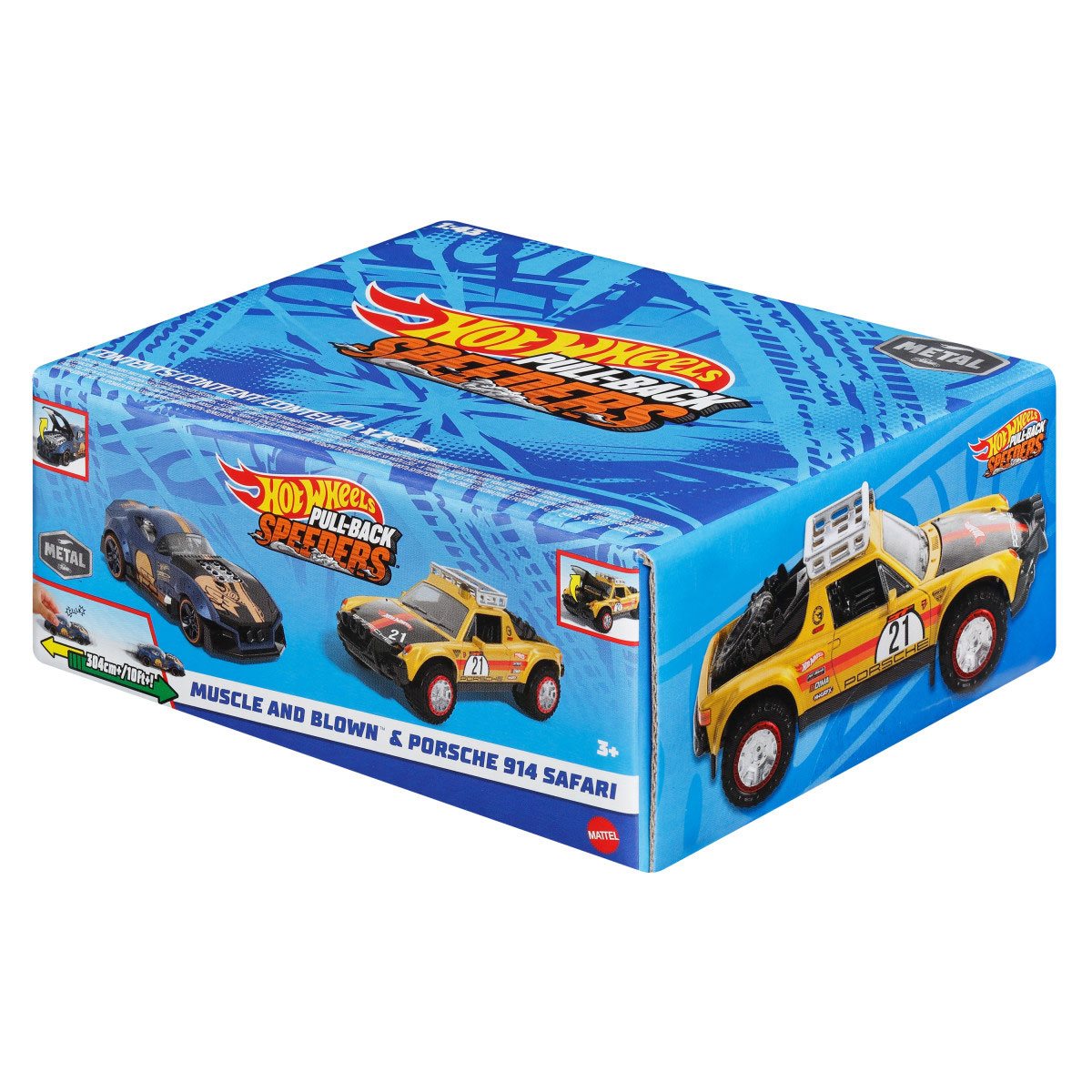 Hot Wheels Paquete De 2 Autos De Friccion Sorpresa - Muscle And Blown Y Porshe 914 Safari