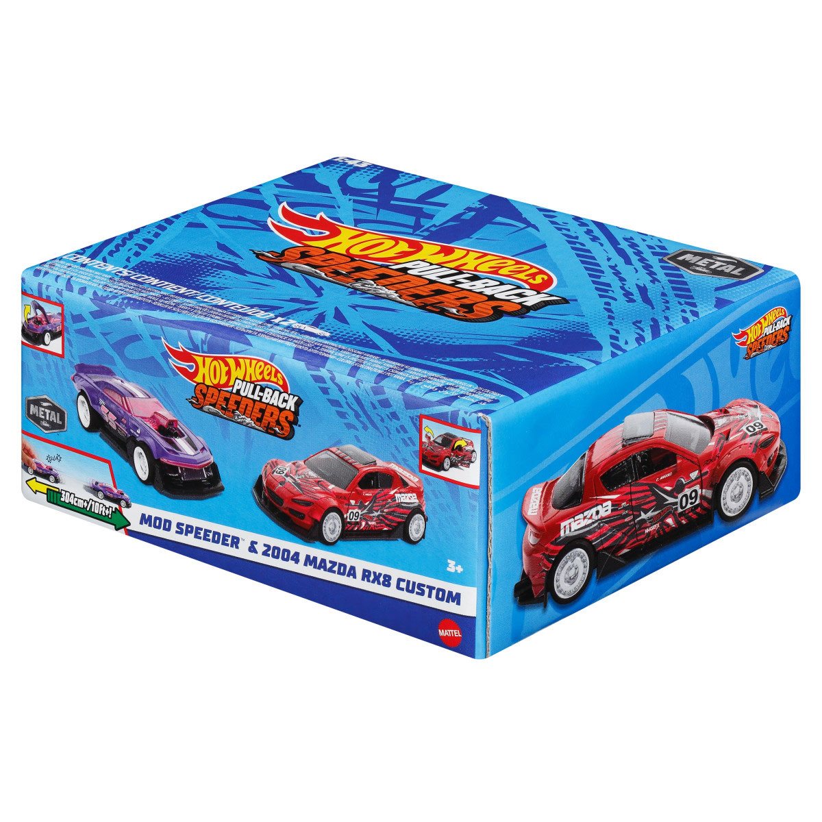 Hot Wheels Paquete De 2 Autos De Friccion Sorpresa - Mod Speeder Y 2004 Mazda Rx8 Custom