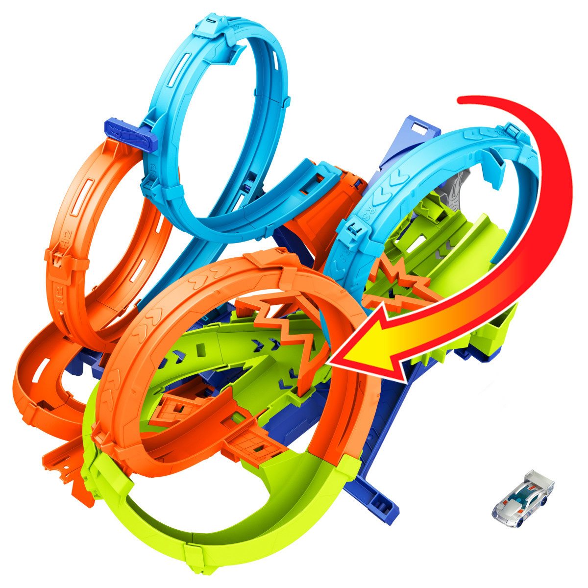 Hot Wheels Pista Juguete Vueltas Y Choques Desafiantes