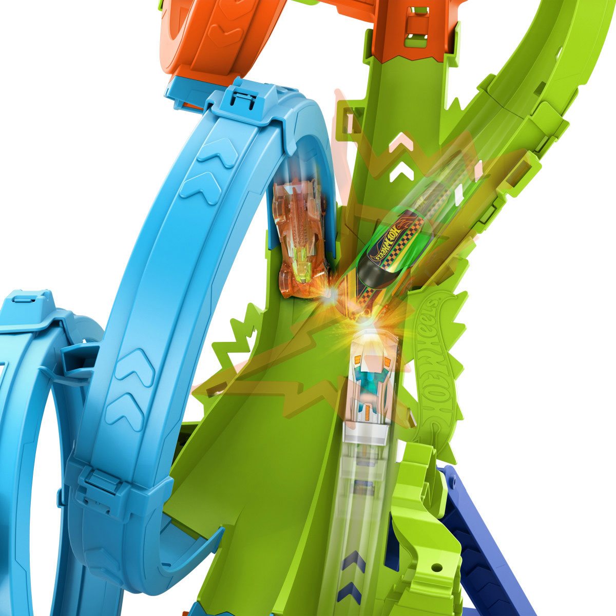 Hot Wheels Pista Juguete Vueltas Y Choques Desafiantes