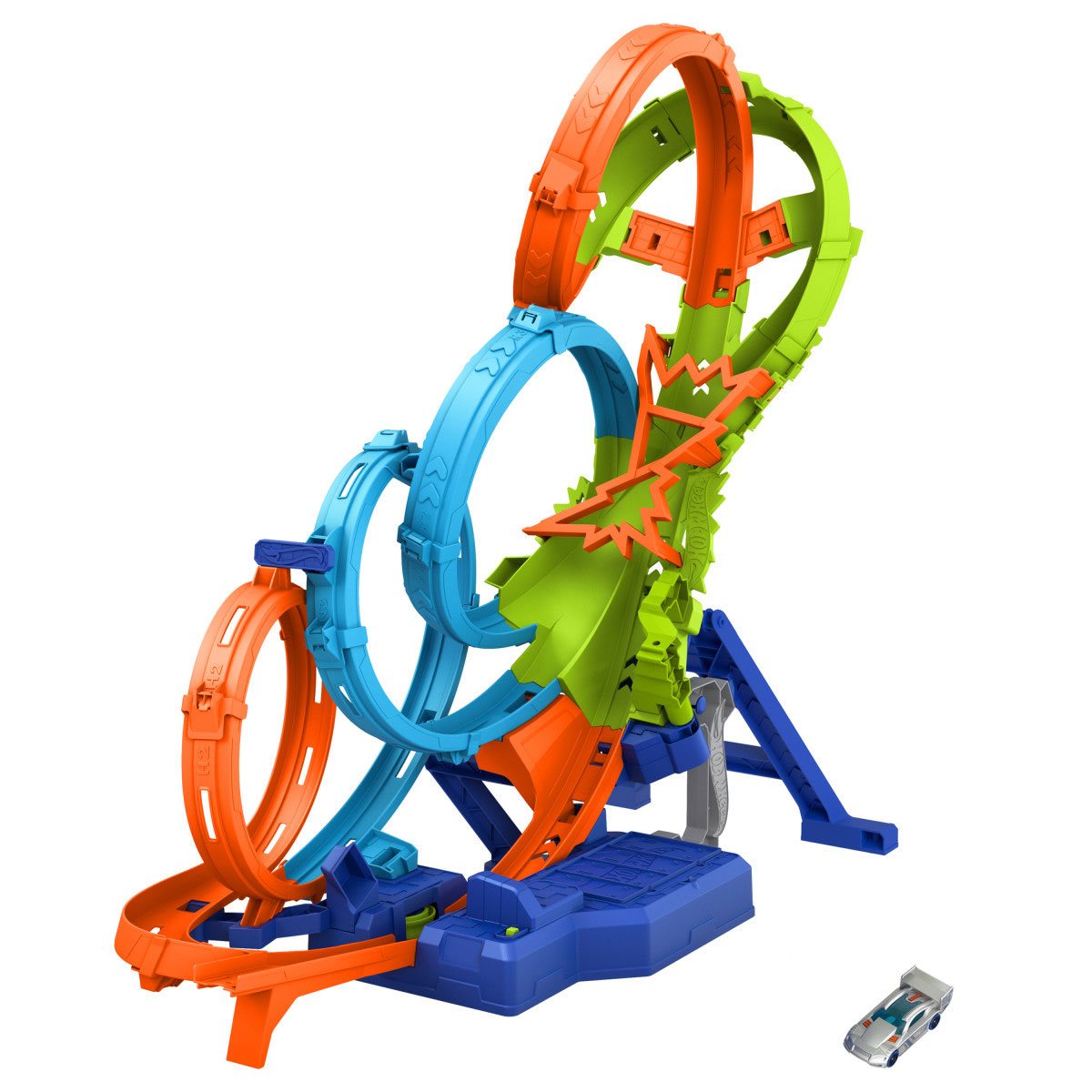 Hot Wheels Pista Juguete Vueltas Y Choques Desafiantes
