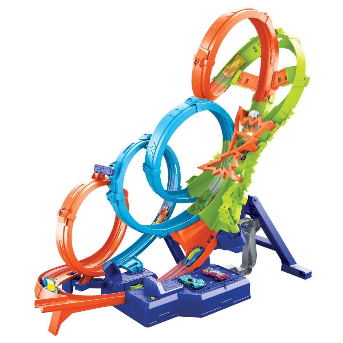 Hot Wheels Pista Juguete Vueltas Y Choques Desafiantes