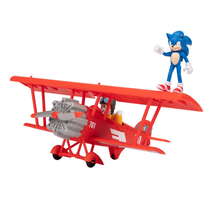 Avion Biplano Sonic Con Figura 6 Cms