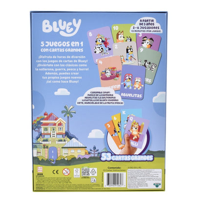 Juego de cartas 5 en 1 Bluey