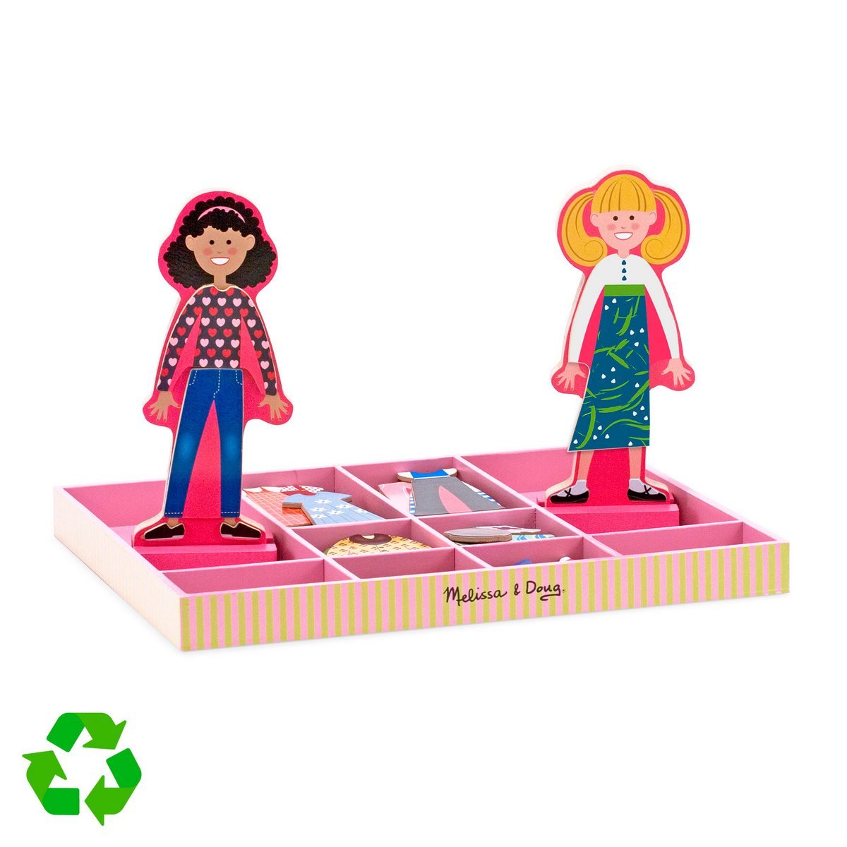 Muñecas De Madera Magneticas Para Vestir Con 60 Piezas Melissa & Doug