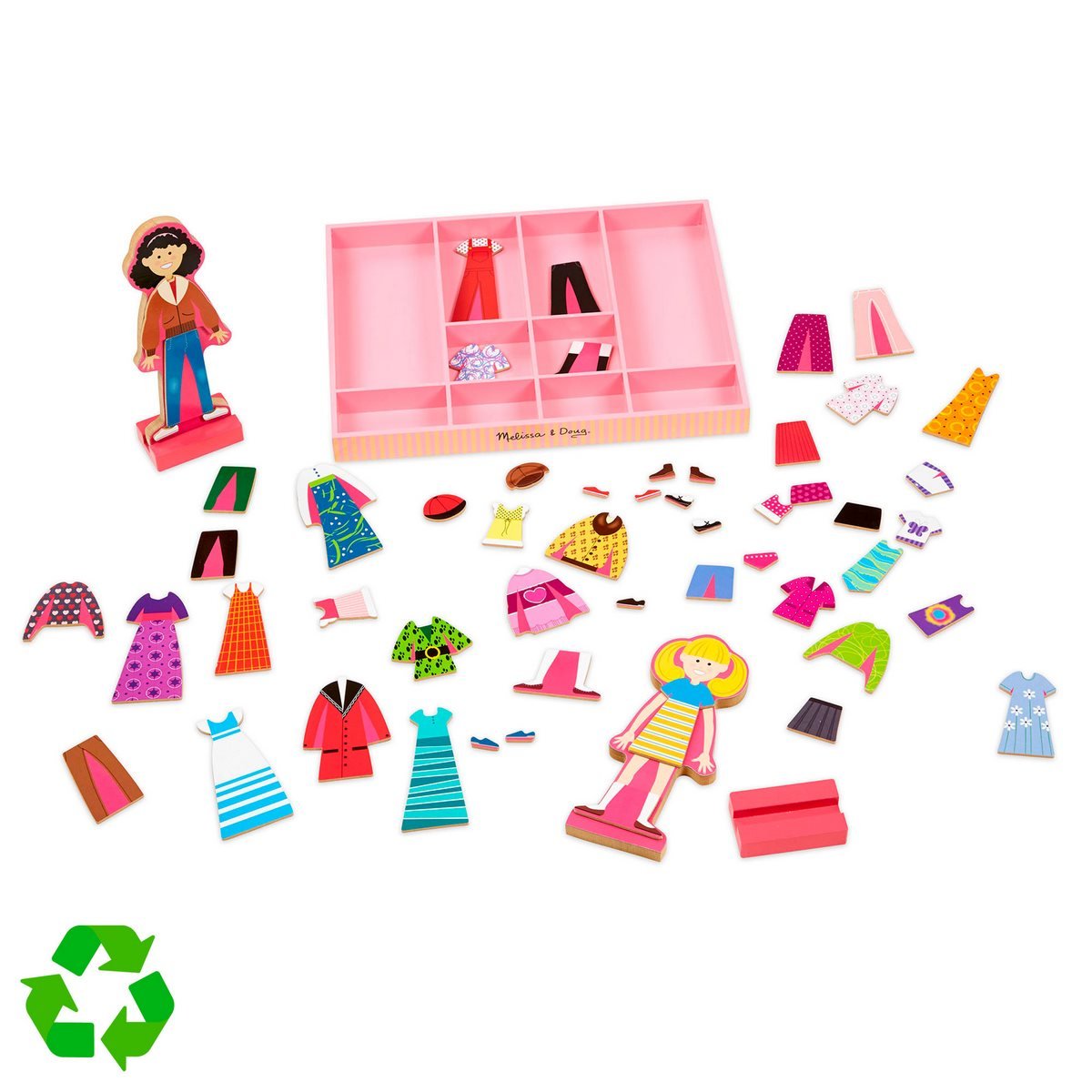 Muñecas De Madera Magneticas Para Vestir Con 60 Piezas Melissa & Doug