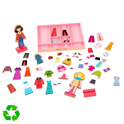 Muñecas De Madera Magneticas Para Vestir Con 60 Piezas Melissa & Doug