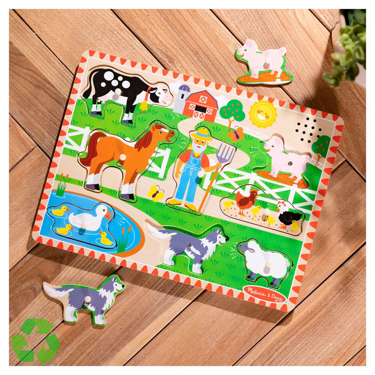 Puzzle Encaje De Madera La Granja Con Sonido Melissa & Doug