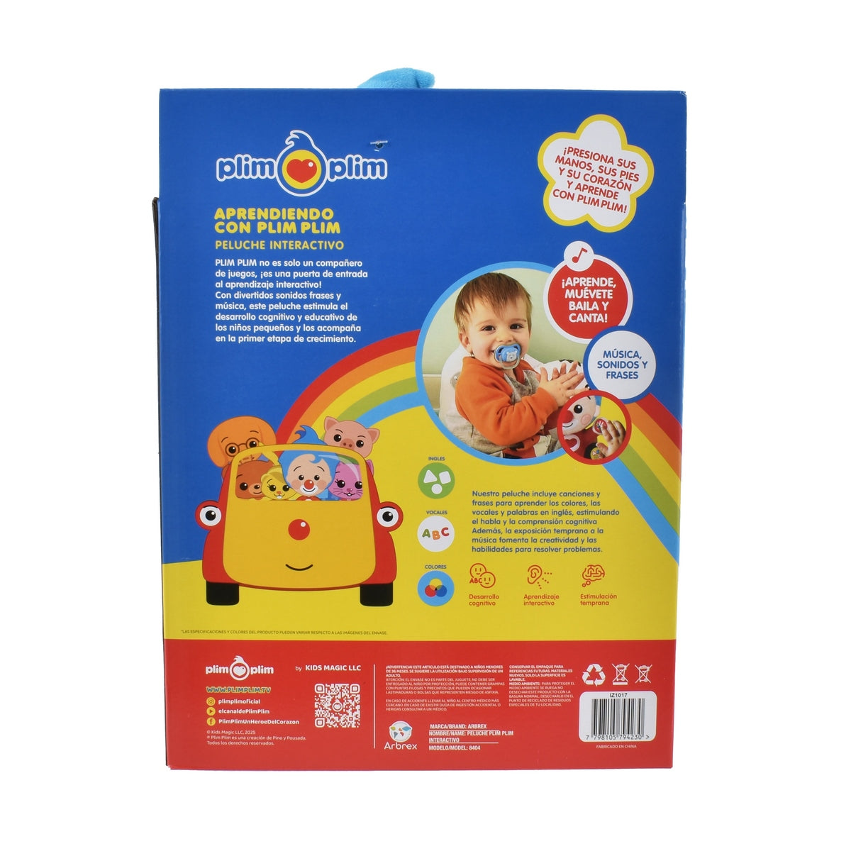 Peluche De Aprendizaje De 30 Cms Con Luz Música Y Sonidos Plim Plim