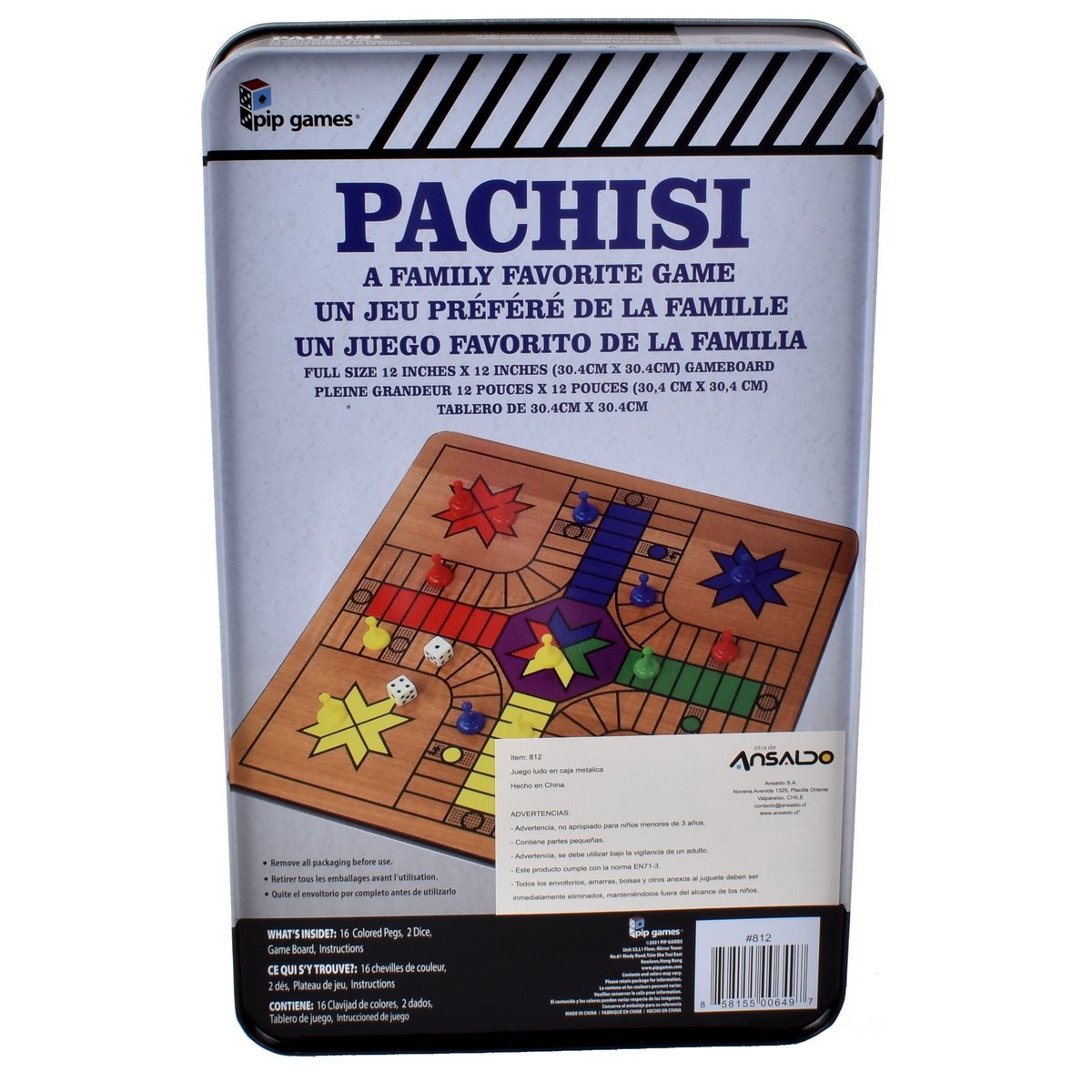 Juego De Ludo En Caja Metalica