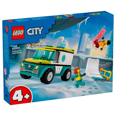 Lego City Ambulancia Emerg Y Chico Snowboard