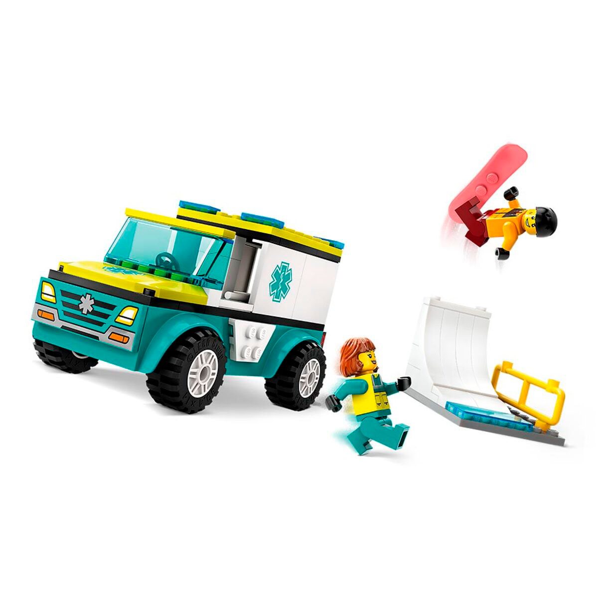 Lego City Ambulancia Emerg Y Chico Snowboard