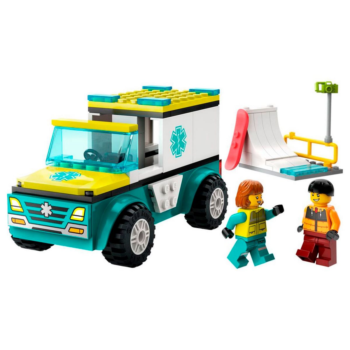 Lego City Ambulancia Emerg Y Chico Snowboard