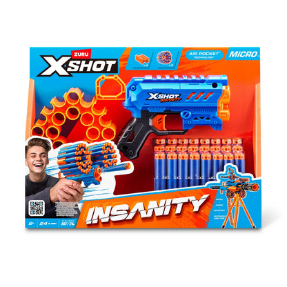 Lanza Dardos Insanity Micro Blaster Con 24 Dardos X-Shot