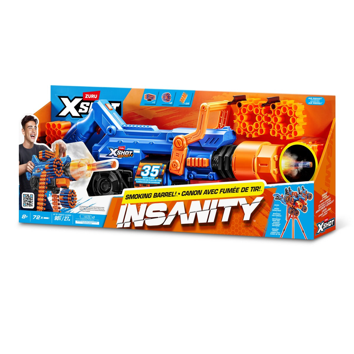 Lanza Dardos Insanity Smoking Barrel Con 72 Dardos X-Shot | Compra