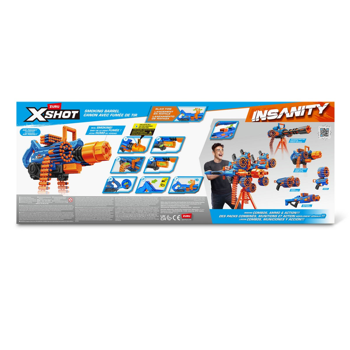 Lanza Dardos Insanity Smoking Barrel Con 72 Dardos X-Shot | Compra