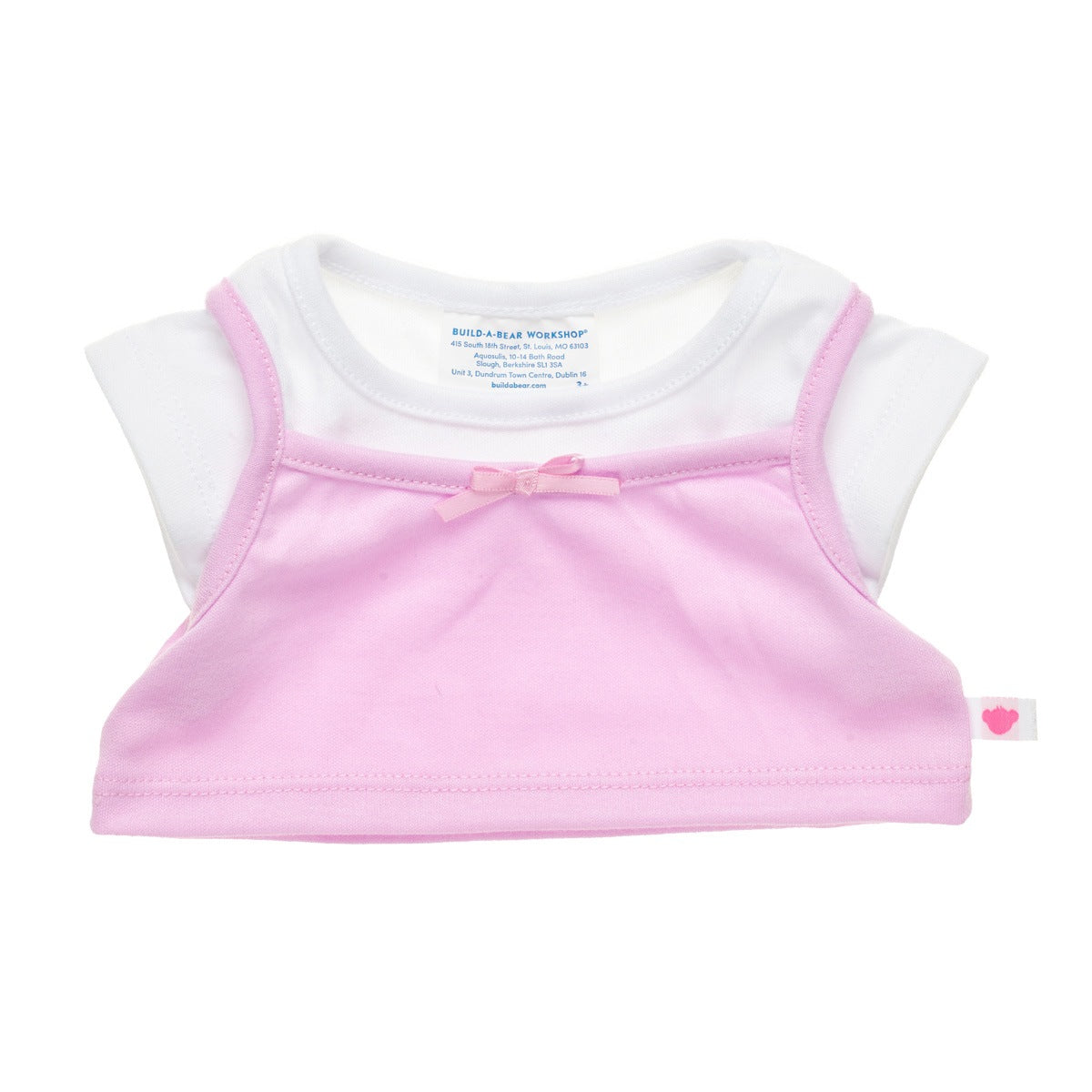 Polera Blanca Con Rosa Build-A-Bear
