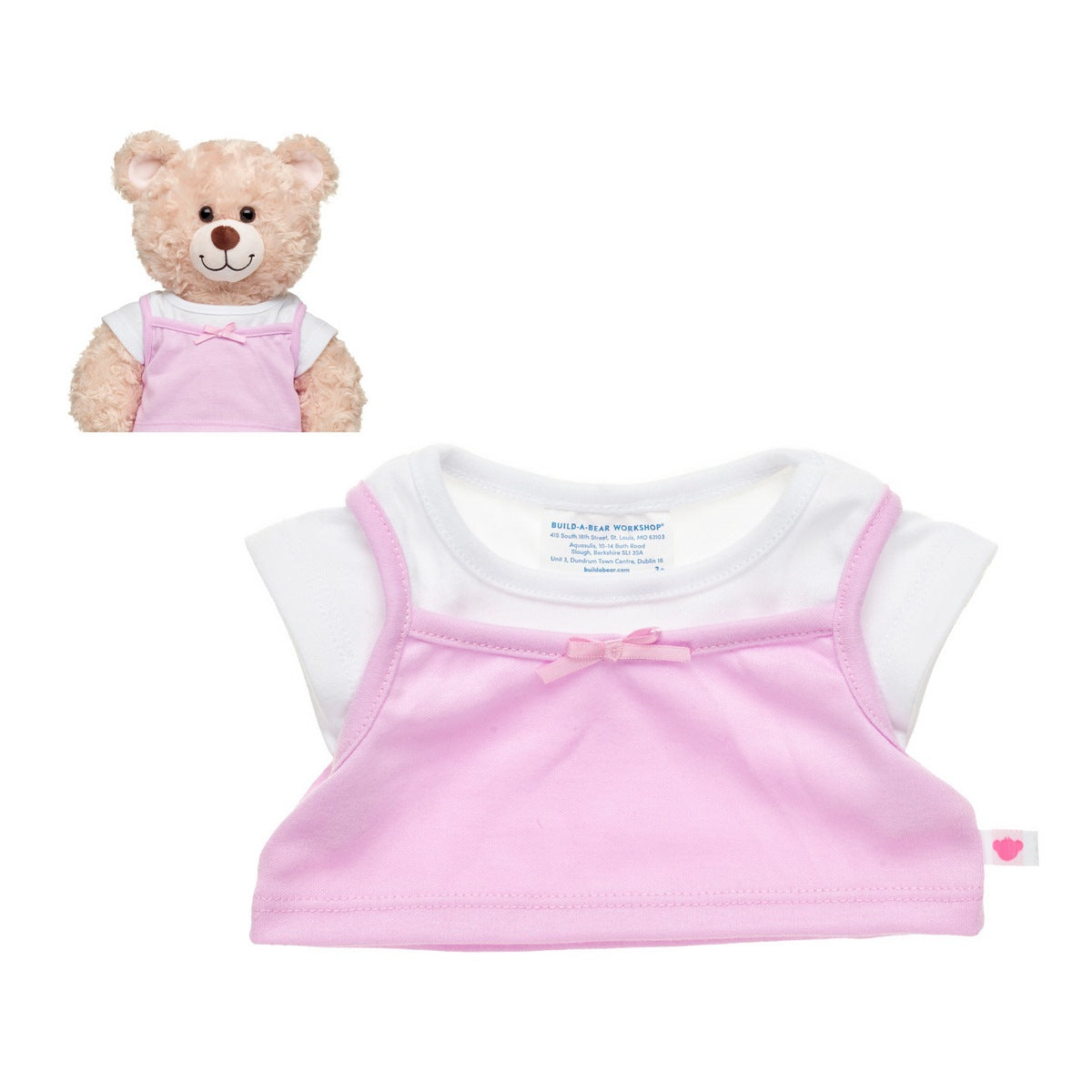 Polera Blanca Con Rosa Build-A-Bear