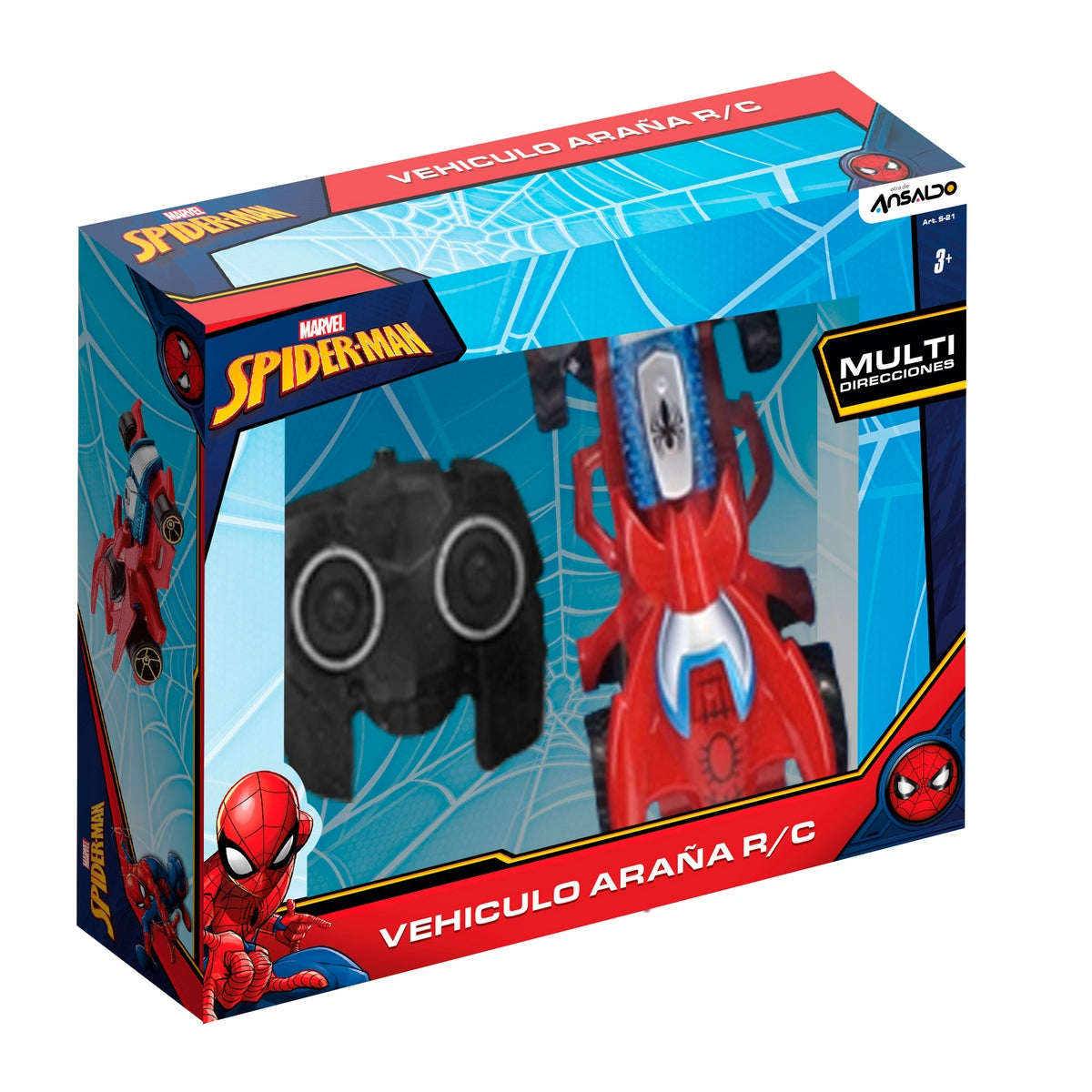 Vehículo Forma Araña Radio Controlado De 20 Cms Spiderman