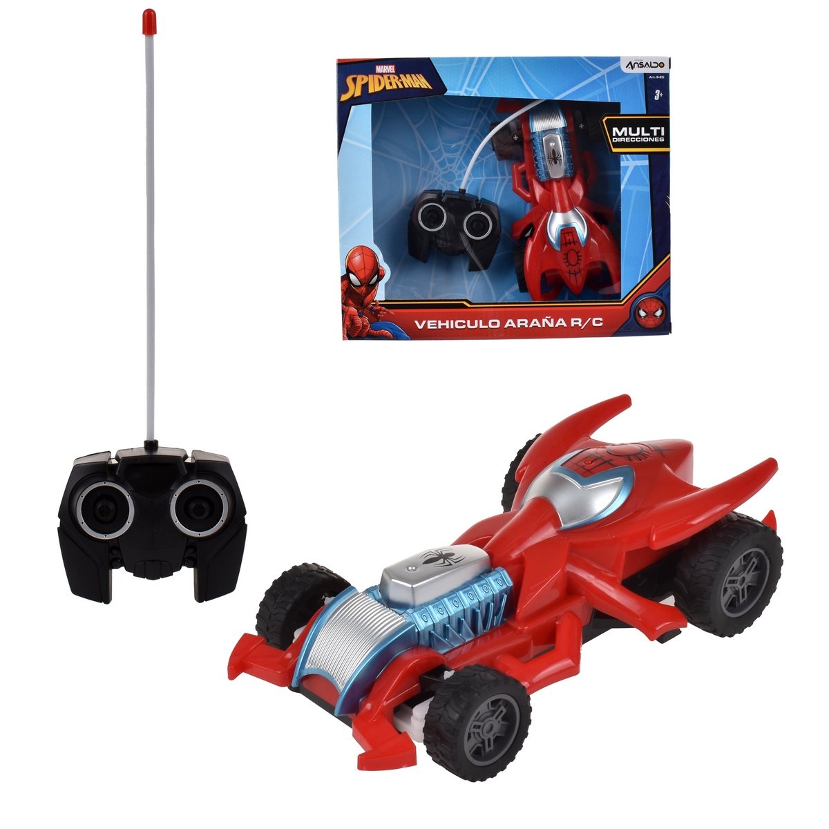 Vehículo Forma Araña Radio Controlado De 20 Cms Spiderman