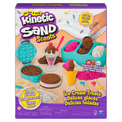 Estación de Helados Kinetic Sand - 454 g de Arena Mágica con Aroma y Accesorios