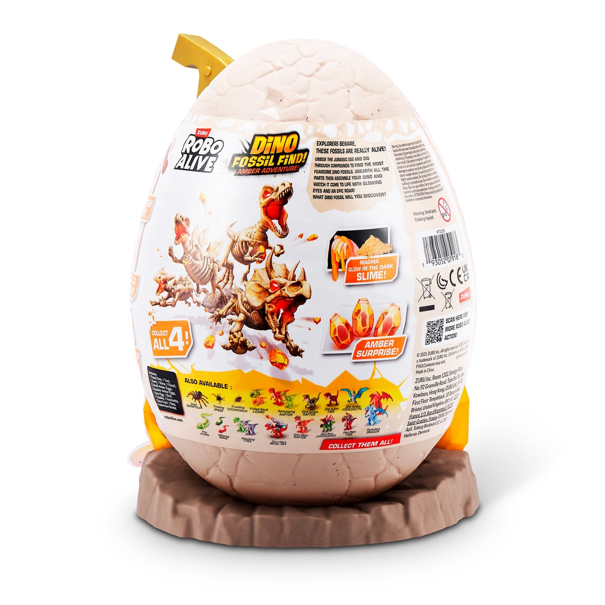 Huevo Robo Alive Con Fosil De Dinosaurio De Zuru