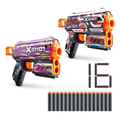 Pack 2 Lanza Dardos Flux Skins Con 16 Dardos X-Shot