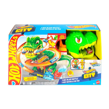 Hot Wheels City T-Rex Vs Estación De Bomberos