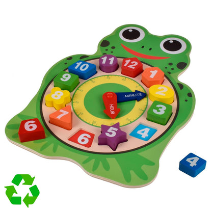 Reloj Rana De Madera Con Encaje