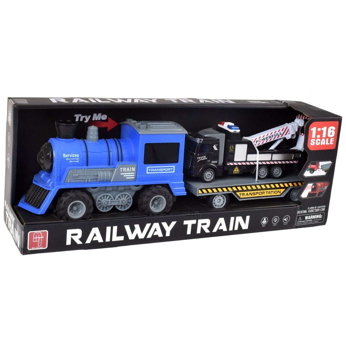 Tren Fricción Con Luces Sonido Y Remolque