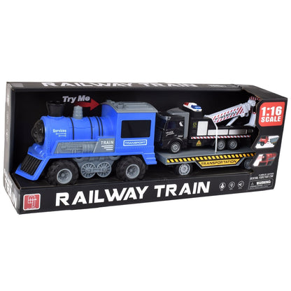 Tren Fricción Con Luces Sonido Y Remolque