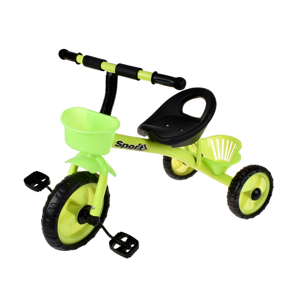 Triciclo Metalico Con Canasto Verde