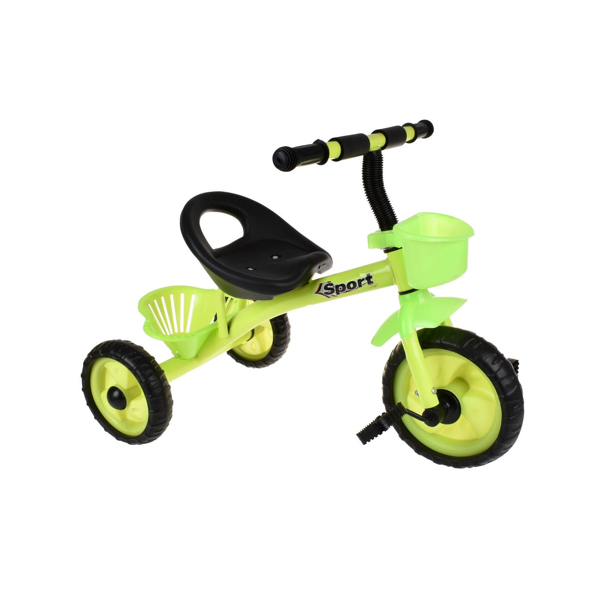 Triciclo Metalico Con Canasto Verde